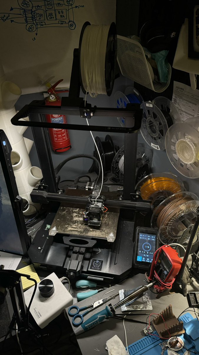 A 3D printer during troubleshooting