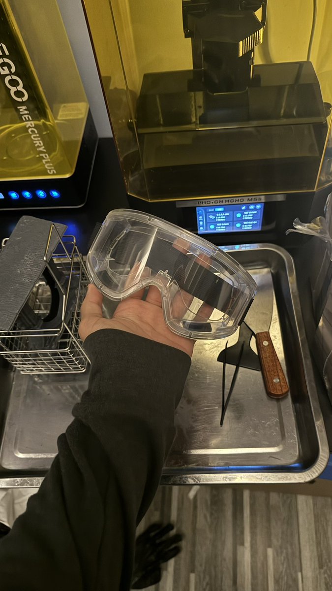 Resin printing safety tools and setup